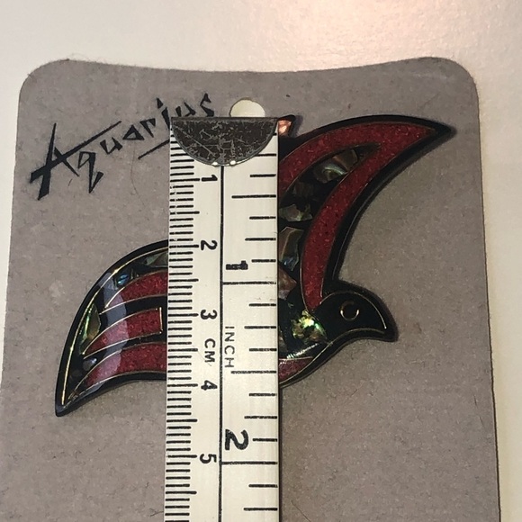 VTG Aquarius New Zealand Puau / Abalone Shell Bird Brooch Approx 2” - Picture 5 of 5